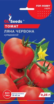Томат Ляна червона насіння (0,25 г) ультраскоростиглий низькорослий помідор, For Hobby, TM GL Seeds RS-00823 фото