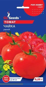 Томат Чайка насіння (0,25 г) помідор ранньостиглий червоний низькорослий, For Hobby, TM GL Seeds RS-00825 фото