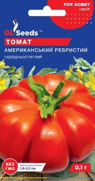 Томат Американський ребристий насіння (0,1 г) помідор середньостиглий високорослий червоний, For Hobby, TM GL Seeds RS-02040 фото